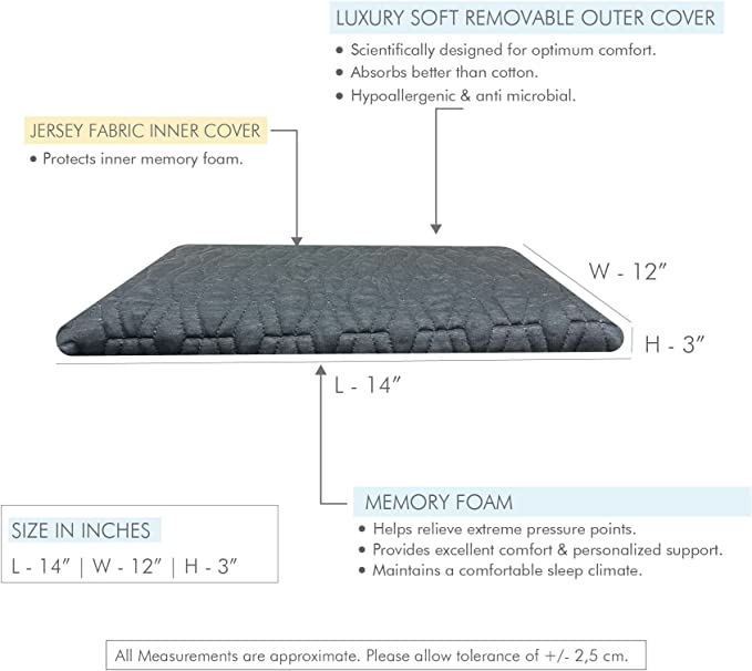 Camper - Cooling Gel Memory Foam Travel Camping Pillow - Medium Firm
